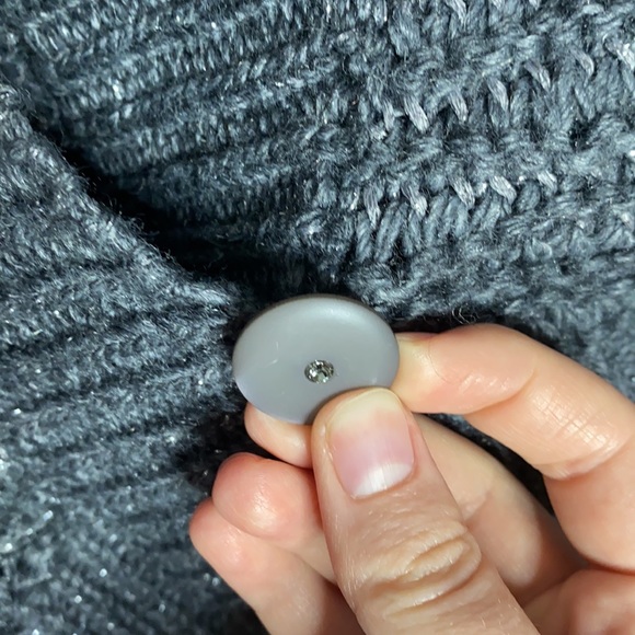 Rebecca Taylor shimmering chunky knit shawl collar one button sweater cardigan S - Picture 8 of 11